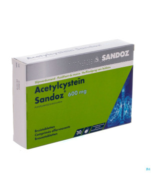 Acetylcystein sandoz 600mg comp eff. 30