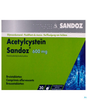 Acetylcystein sandoz 600mg comp eff. 30