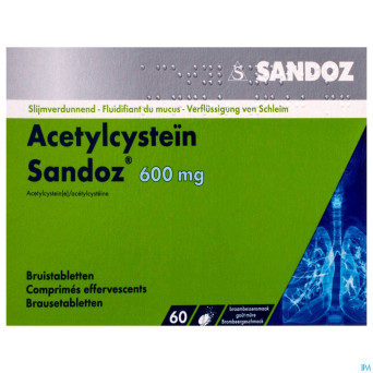 Acetylcystein sandoz 600mg comp eff. 60