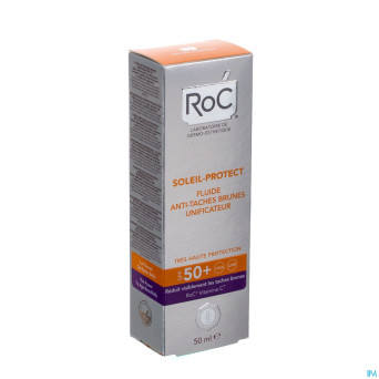 Roc soleil-protect fluide a/taches brun ip50+ 50ml