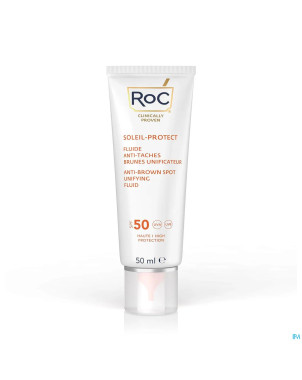 Roc soleil-protect fluide a/taches brun ip50+ 50ml