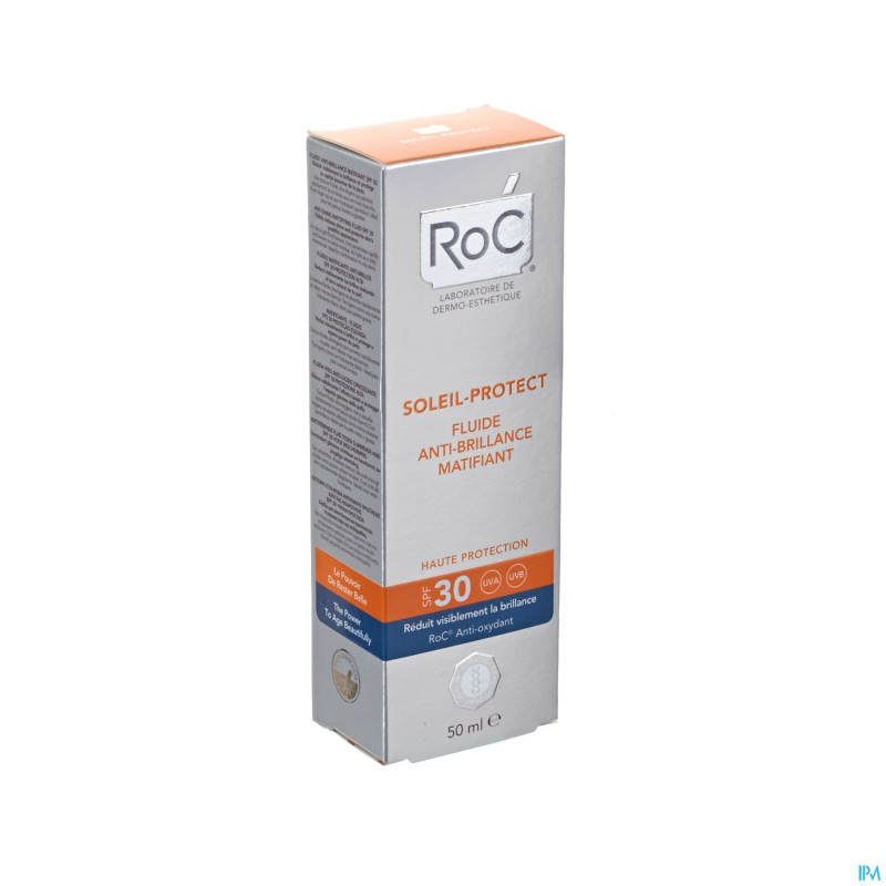 Roc soleil-protect fluide a/brillance ip30    50ml