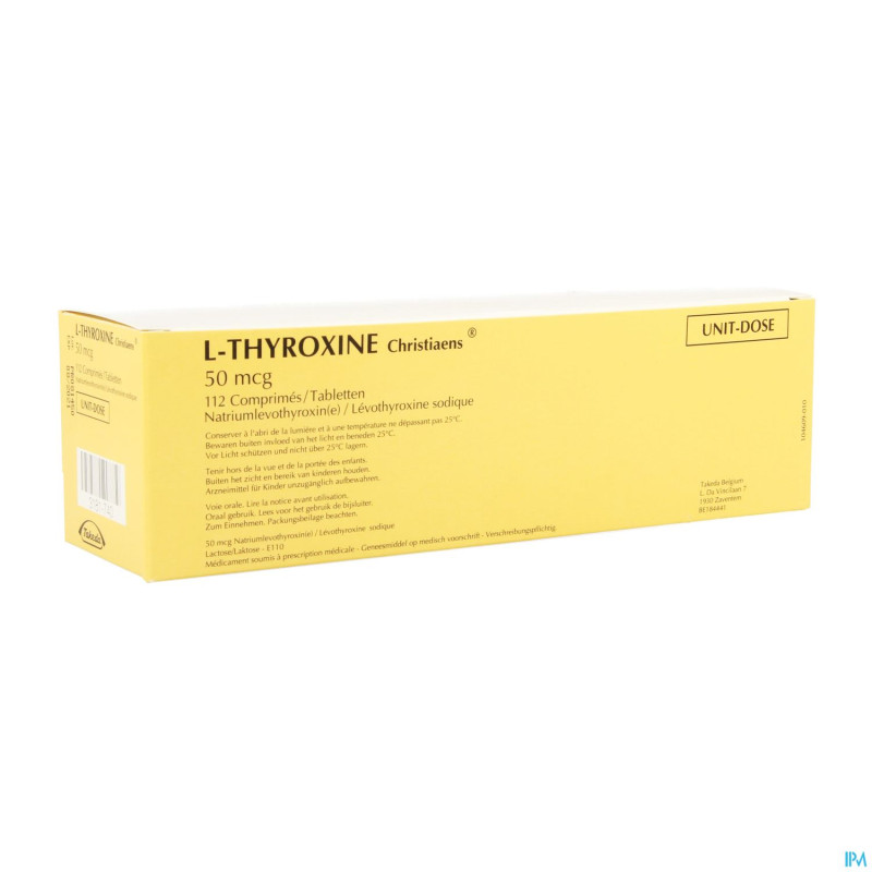 L thyroxine christiaens comp 112x0,050mg ud
