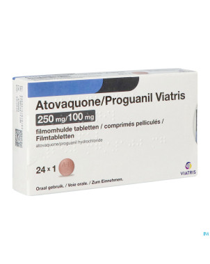 Atovaquone proguanil viatris 250/100mg comp pell24