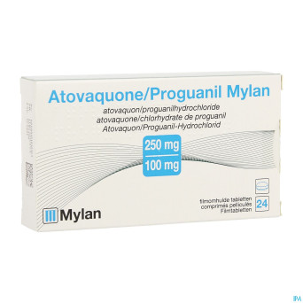 Atovaquone proguanil viatris 250/100mg comp pell24