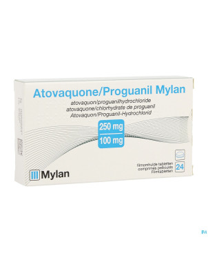 Atovaquone proguanil viatris 250/100mg comp pell24