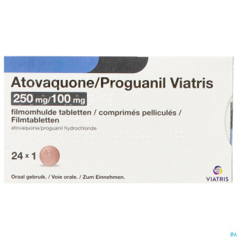 Atovaquone proguanil viatris 250/100mg comp pell24