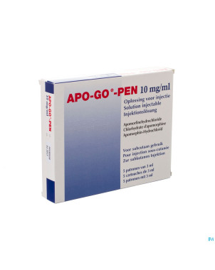 Apo-go-pen 10mg/ml 5 stylo 3 ml sol inj