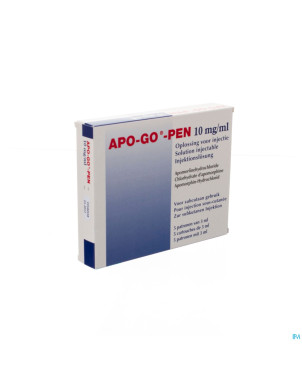Apo-go-pen 10mg/ml 5 stylo 3 ml sol inj