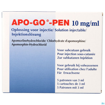 Apo-go-pen 10mg/ml 5 stylo 3 ml sol inj