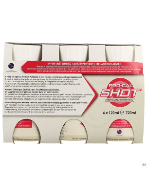 Pro-cal shot neutre    6x120ml