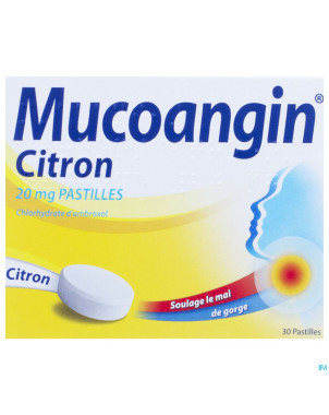 Mucoangin citron past a sucer 30x20mg