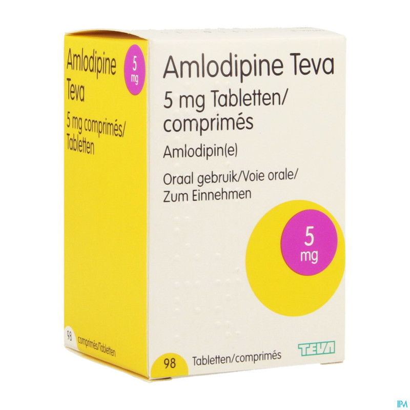 Amlodipine teva  5 mg pot tabl  98
