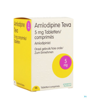 Amlodipine teva  5 mg pot tabl  98