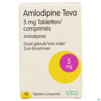 Amlodipine teva  5 mg pot tabl  98