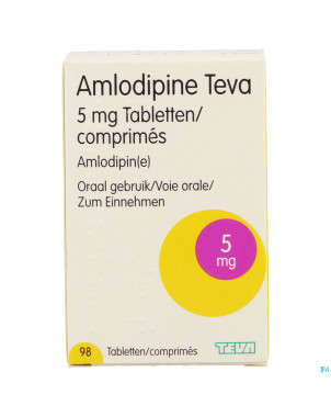 Amlodipine teva  5 mg pot tabl  98