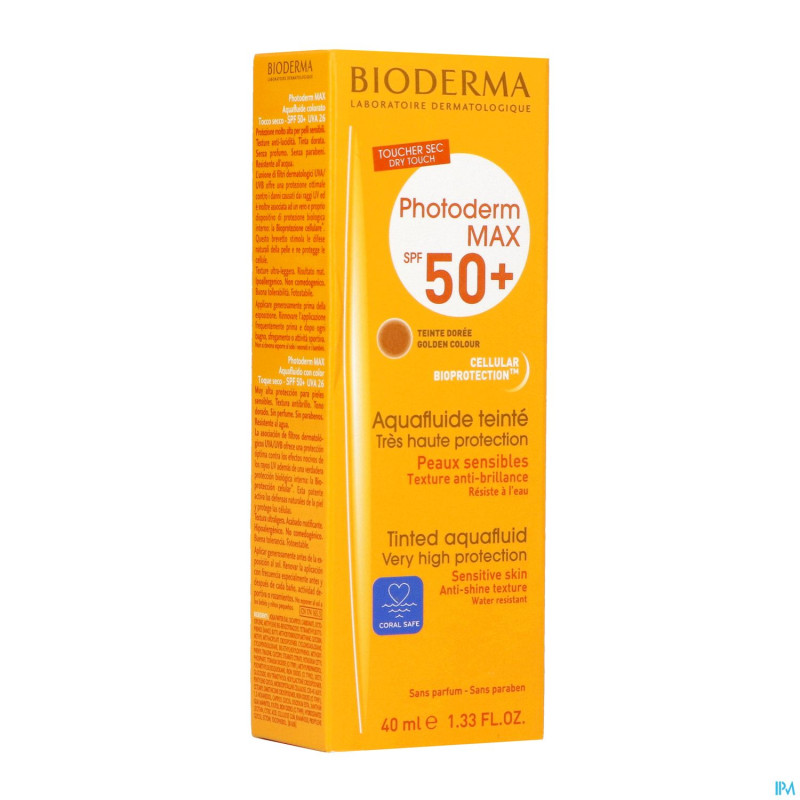 Bioderma photoderm max aquafluide spf50+ dore 40ml