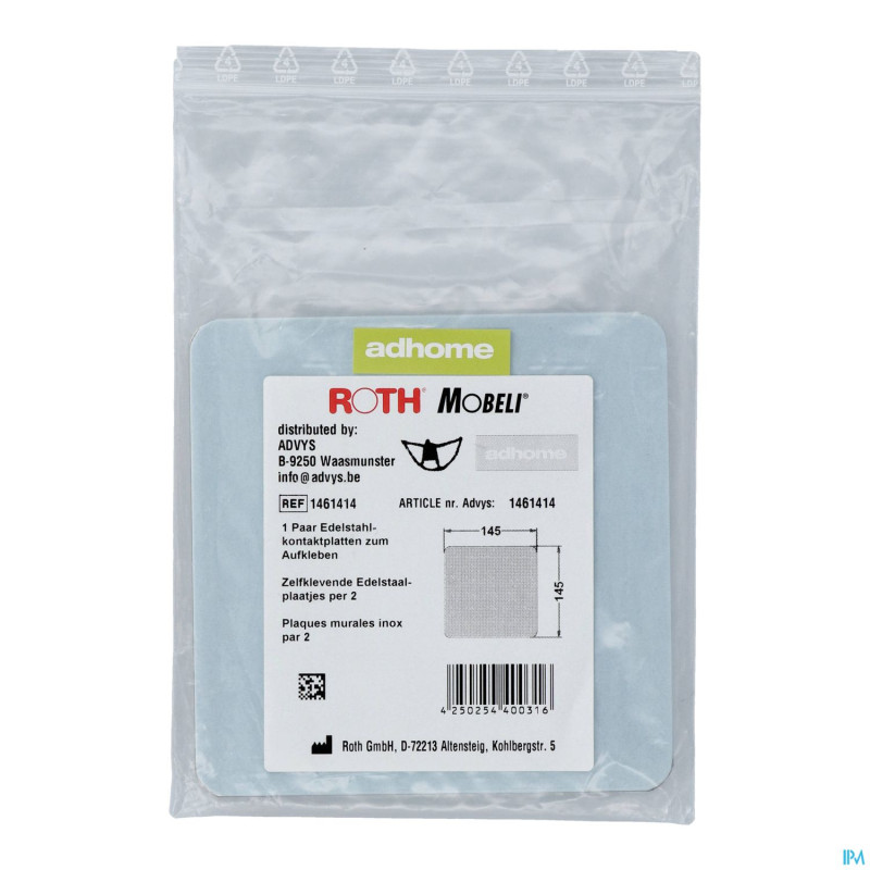 Plaque murale inox mobeli 14,5x14,5cm 2    advys