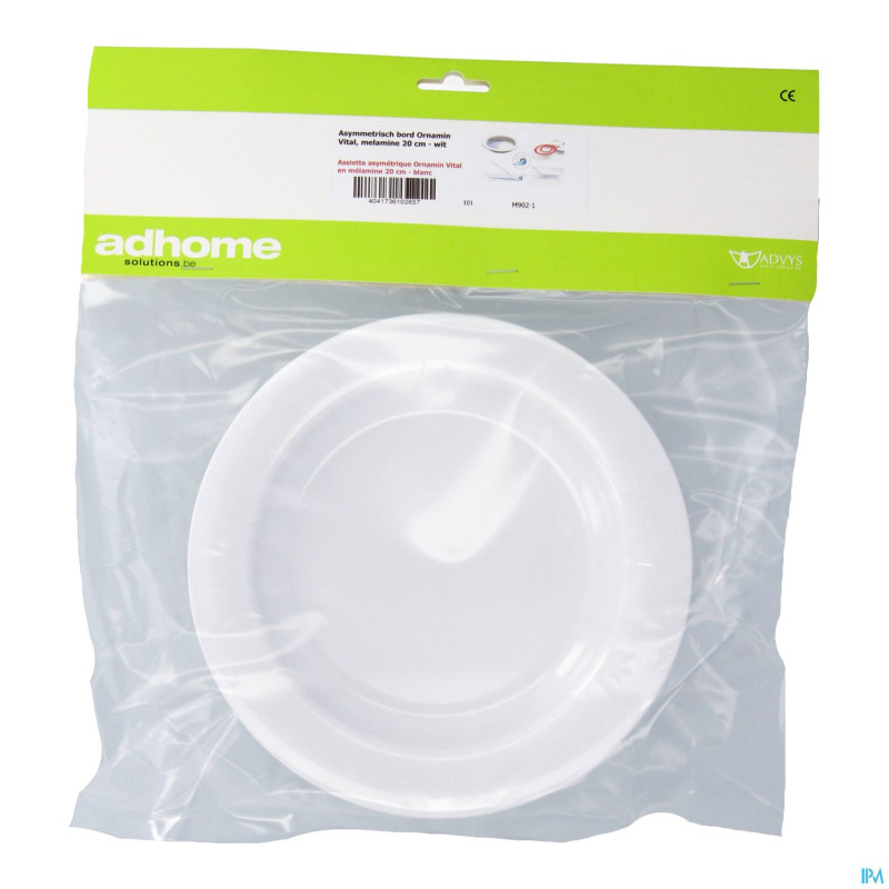 Assiette asym.vital melam.20cm blanche    advys