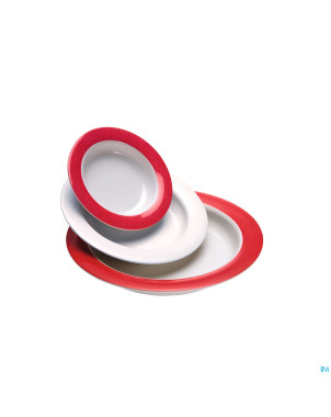 Assiette asym.vital melam.20cm rebord rouge  advys