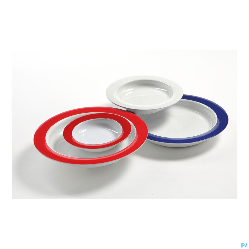 Assiette asym.vital melam.26cm rebord bleu   advys