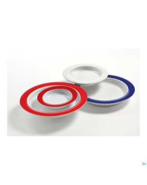 Assiette asym.vital melam.26cm rebord rouge  advys