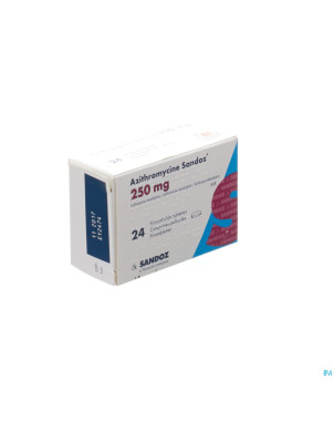 Azithromycine 250 mg sandoz comp pell 24x250 mg