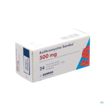 Azithromycine 500 mg sandoz comp pell 24x500 mg