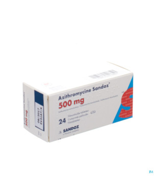 Azithromycine 500 mg sandoz comp pell 24x500 mg