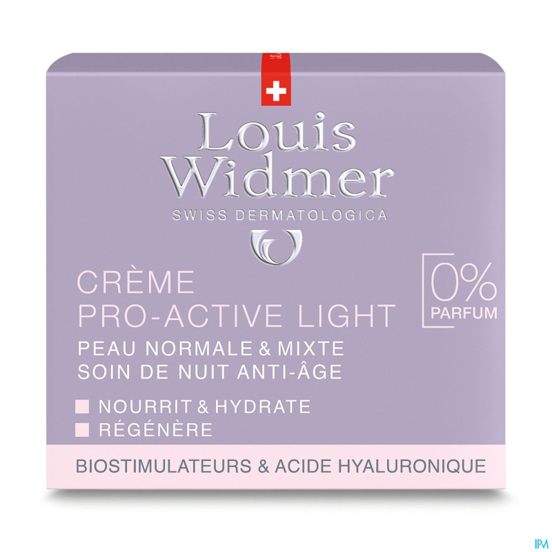 Widmer nuit creme pro-active light n/parf pot 50ml
