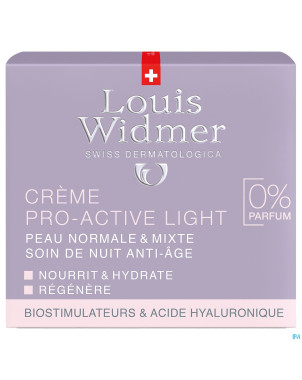 Widmer nuit creme pro-active light n/parf pot 50ml