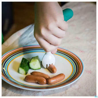 Henro-grip cuillere enf gauche verte/blanche advys