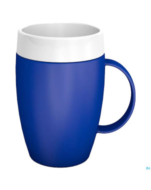 Gobelet isol.evase anse therm.opaq.bleu/blnc 180ml