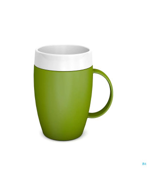 Gobelet isol.evase anse therm.opaq.vert/blnc 180ml