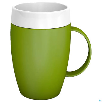 Gobelet isol.evase anse therm.opaq.vert/blnc 180ml