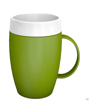 Gobelet isol.evase anse therm.opaq.vert/blnc 180ml