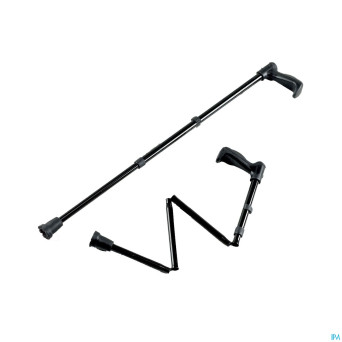 Canne a/choc regl.n/pliable noir 72,5-95cm   advys