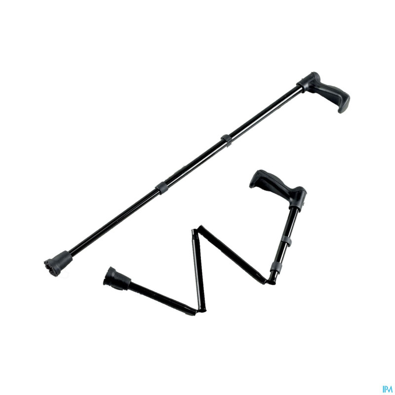 Canne a/choc regl.n/pliable noir 72,5-95cm   advys