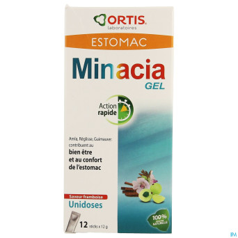 Ortis minacia gel sticks framboise 12x12g