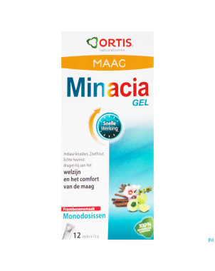 Ortis minacia gel sticks framboise 12x12g