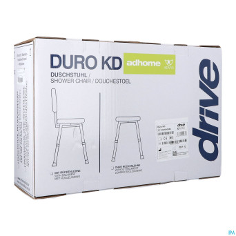 Siege douche assise galbee duro alu avec dossier