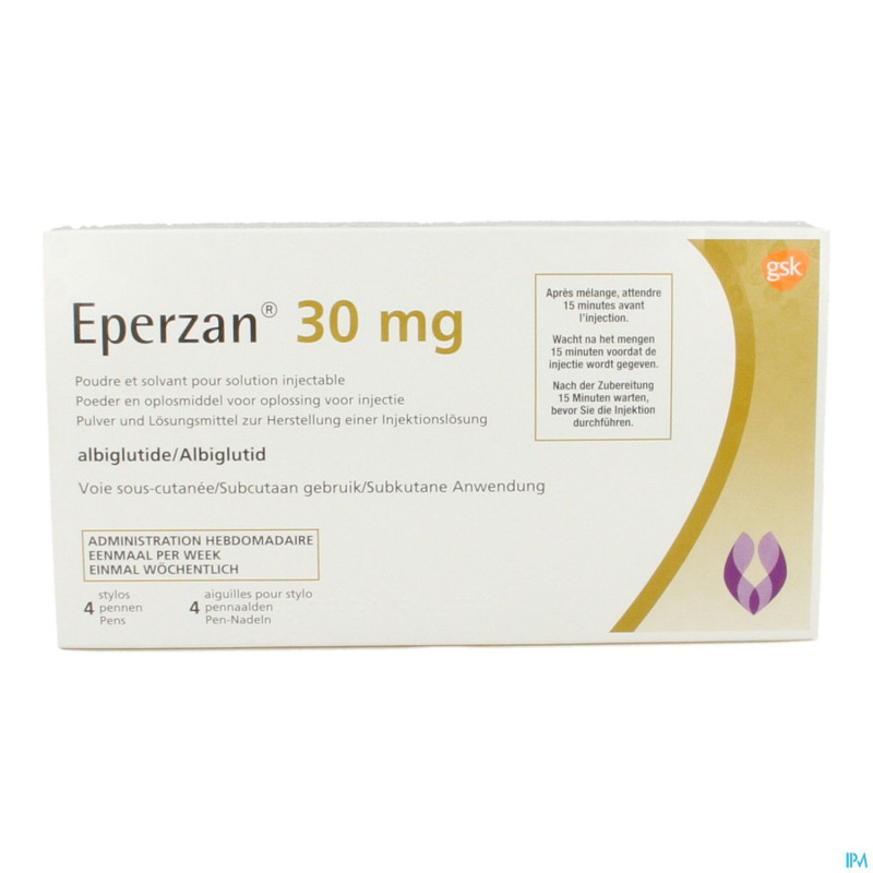 Eperzan 30 mg pdr+solv sol inj stylo injecteur 4