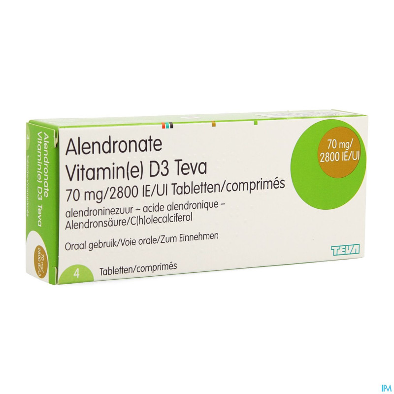 Alendronate vit d3 teva 70 mg/2800iu tabl  4