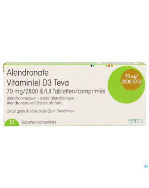 Alendronate vit d3 teva 70 mg/2800iu tabl 12