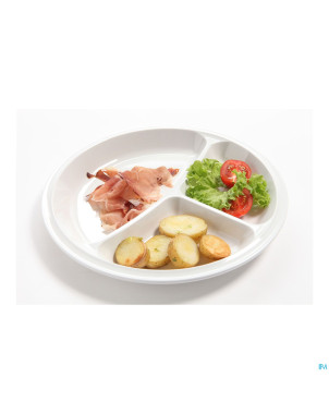 Assiette 3 compartim. melamine 25,7cm blanc  advys