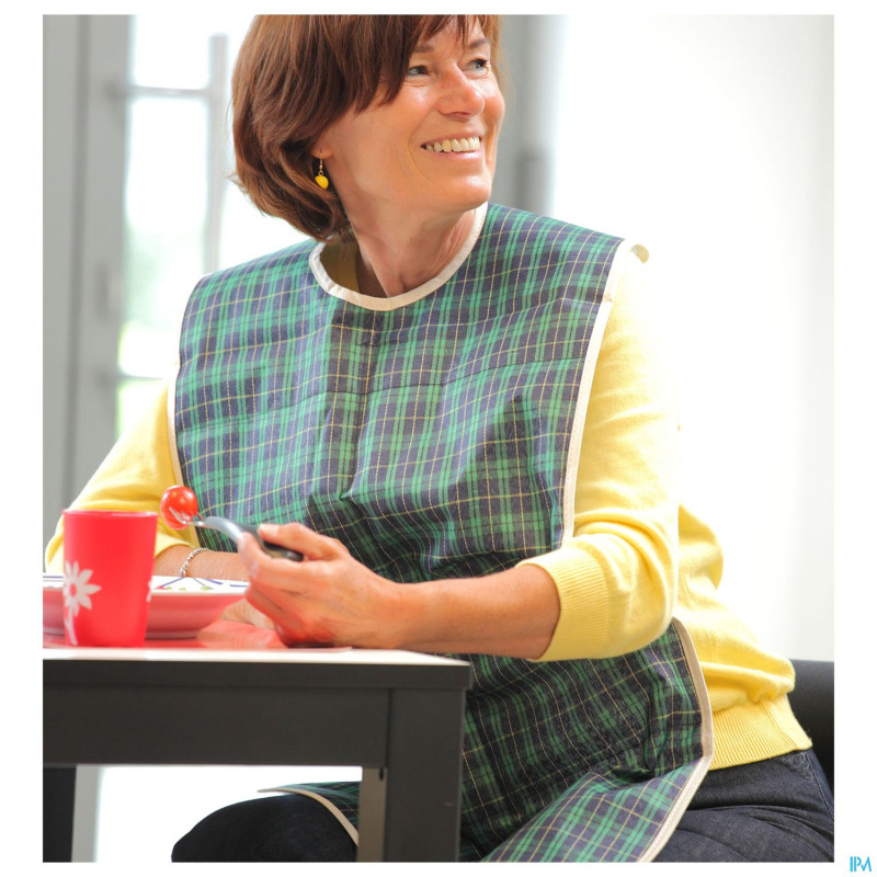 Bavoir carreaux adhome xl bleu/vert    advys