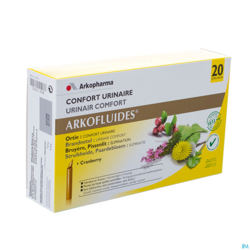 Arkofluide confort urinaire unicadose 20