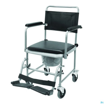 Chaise percee toilette roues+supports-pieds drive