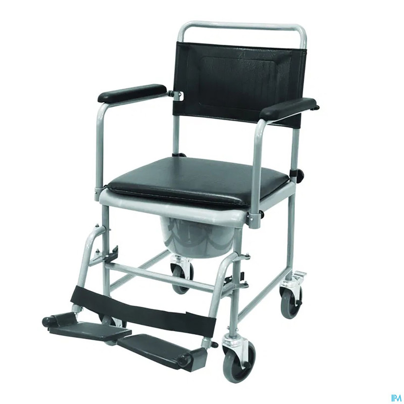 Chaise percee toilette roues+supports-pieds drive