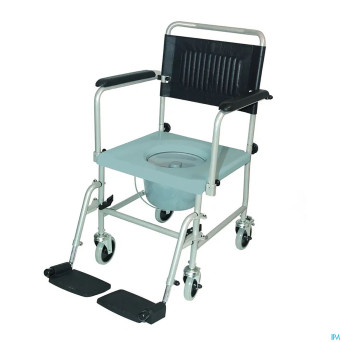 Chaise percee toilette roues+supports-pieds drive